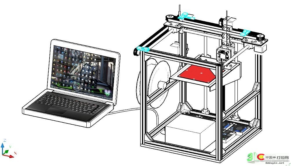 DIY全金属框架的3D打印机 - 3D网 - 2.JPG