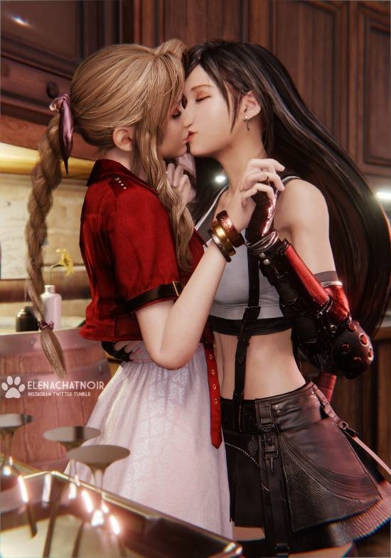 《FF7》蒂法3D作品超美:紫色连衣裙别具韵味