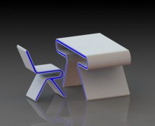 超现代桌椅设计 STL文件下载（3D打印模型）
