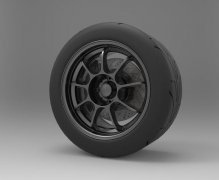赛车轮毂和轮胎 STL文件下载（3D打印模型）