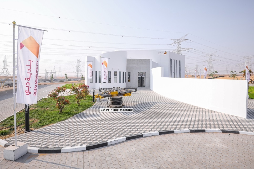 位于迪拜Al Warsan的3D打印的两层建筑外观 位于迪拜Al Warsan的3D打印的两层建筑外观