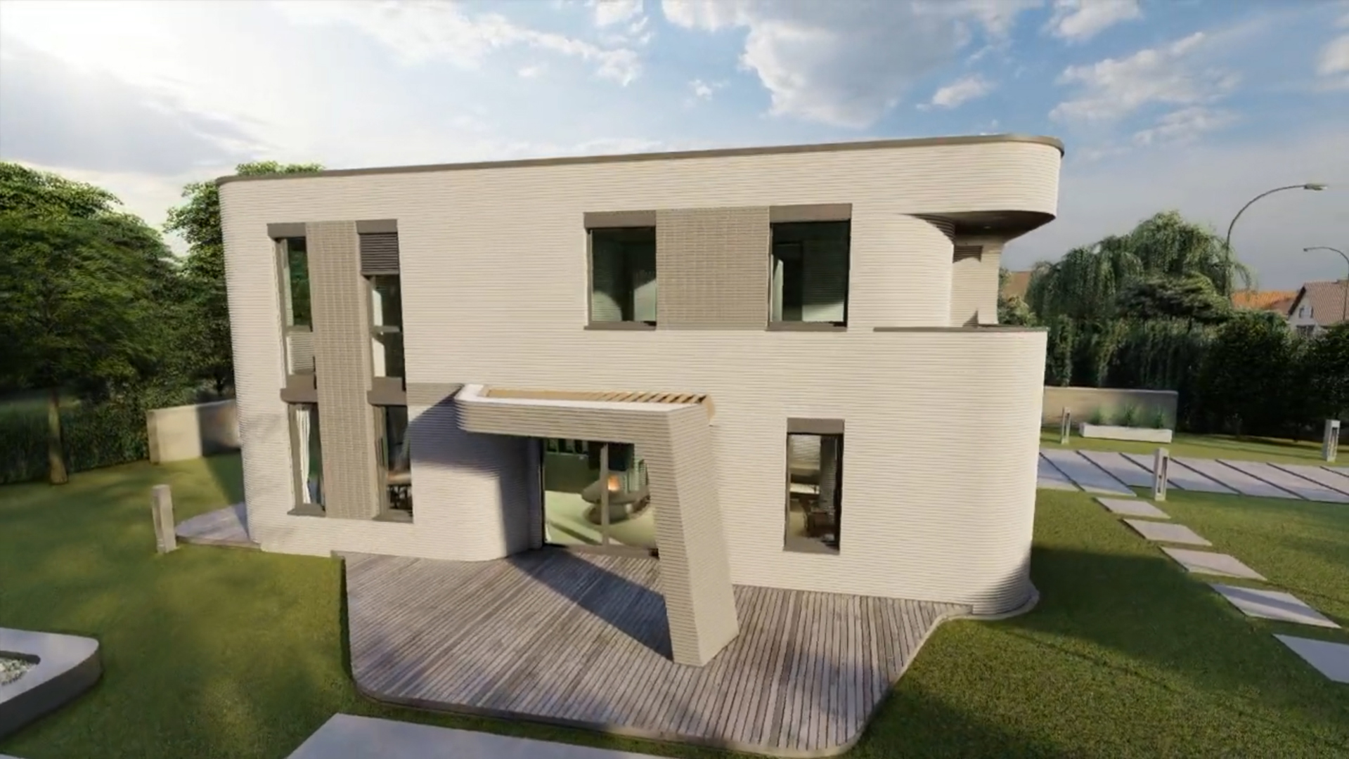 3D打印的建筑物在德国的渲染 3D打印的建筑物在德国的渲染