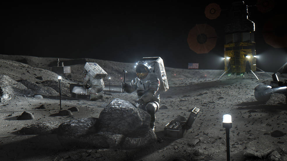 宇航员在月球上