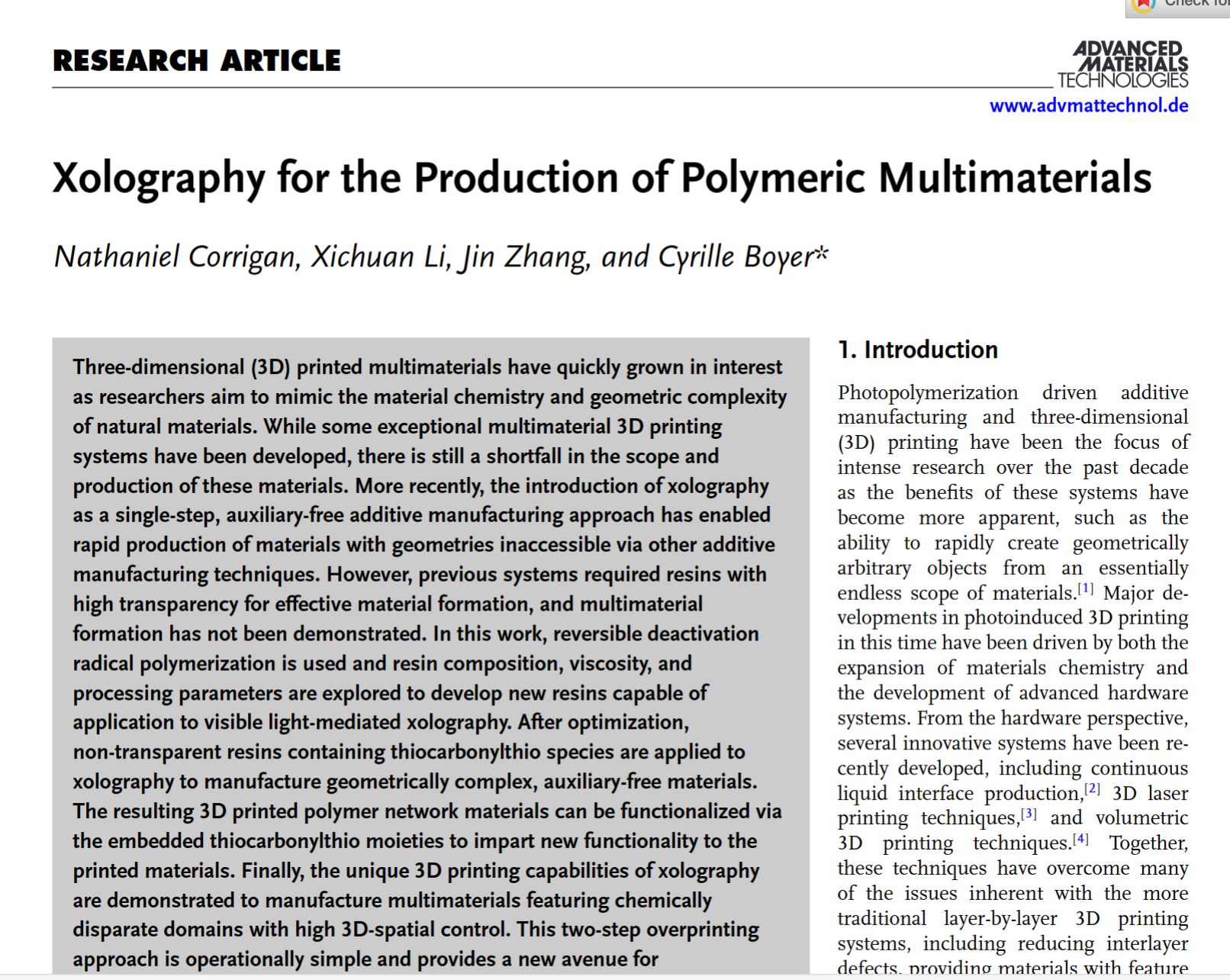 Advanced Materials Technologies3Dӡ֬